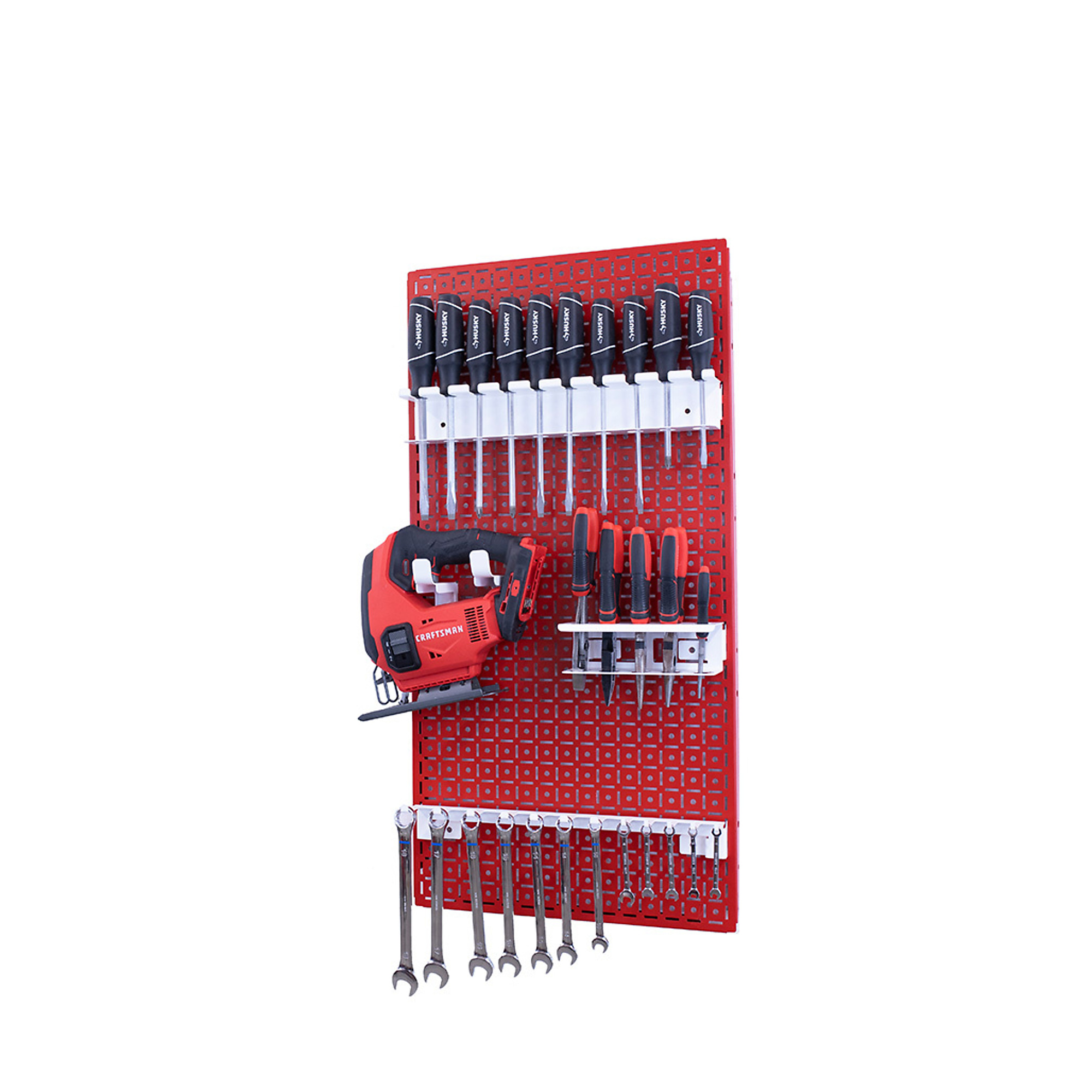 OmniWall, OmniWall metal pegboard storage kit for storage, Length 16 in, Width 32 in, Model# CGS-KIT-1PL